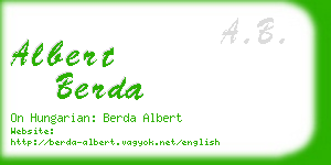 albert berda business card